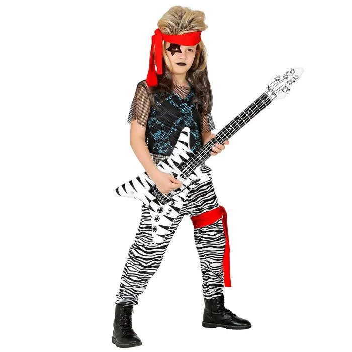 Déguisement Rockstar pour enfant - WIDMANN - Modèle 08289 - Débardeur en résille - Noir - Fille-1