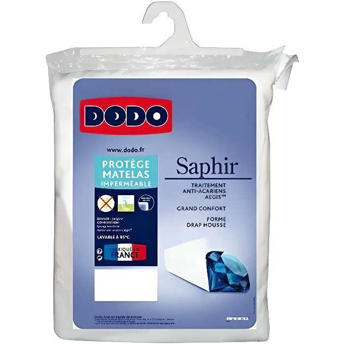 Protège Matelas - Dodo - Saphir - 190 x 140 cm - Imperméable - Anti-acariens-0