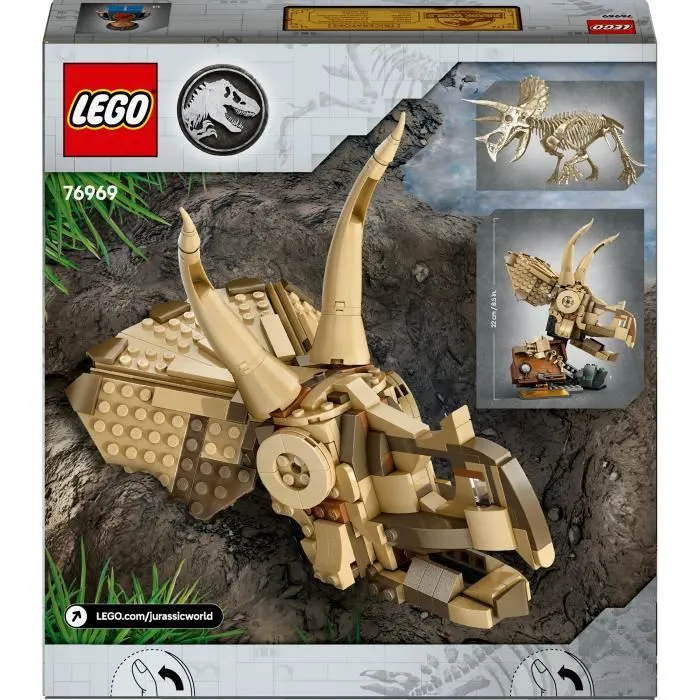 LEGO Jurassic World 76969 Les fossiles de dinosaures : le crâne du tricératops - Jeu 9 ans-5