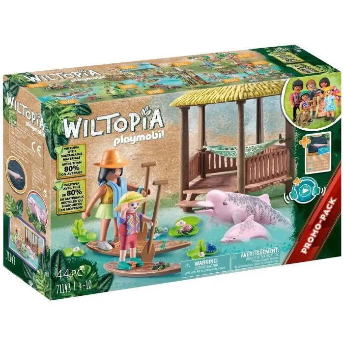 PLAYMOBIL - 71143 - Wiltopia - Paddles et dauphins roses-0