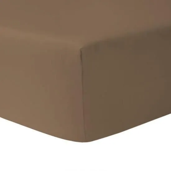 Drap housse Taupe Foncé 90 x 190 cm 100 % Coton + Protège Matelas Imperméable 90 x 190 cm - HOMEROKK-0