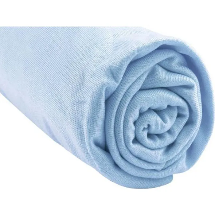Drap housse - Easy Dort - 90x140 cm - Bambou Hypoallergénique - Bleu Ciel - Confortable-0