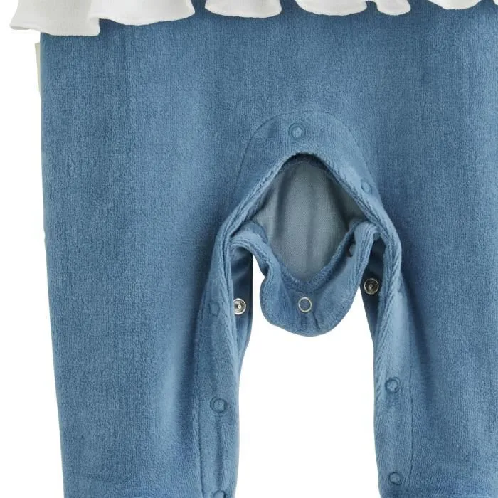 Pyjama bébé - Polarmoon - Velours doux - Bleu ciel - STANDARD 100 by OEKO-TEX - Mixte-3