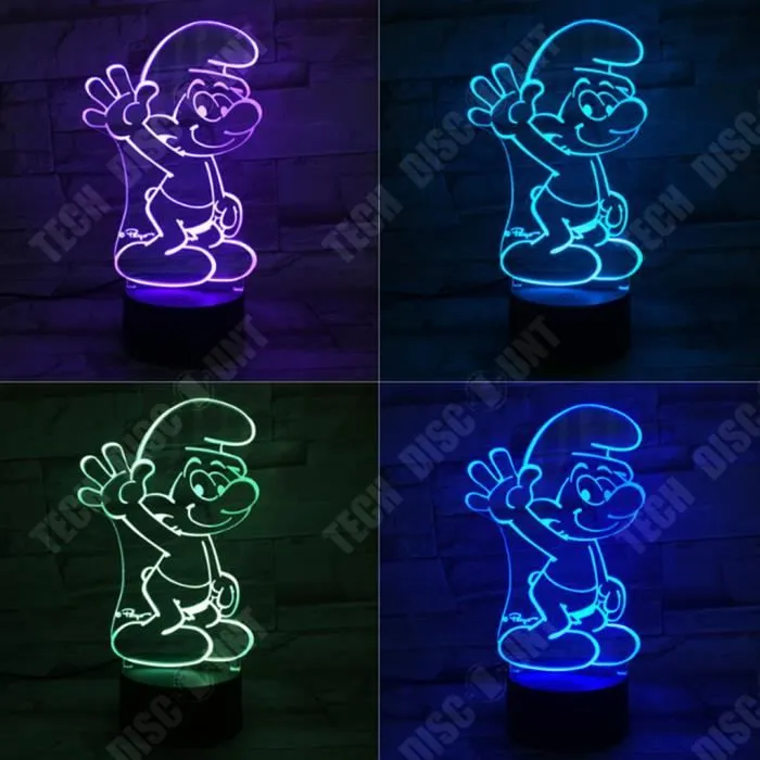 TD® 3d veilleuse créative sept couleurs lumière usb dessin animé rêve chambre lampe chevet plug-in sept couleurs lumière led veilleu-2