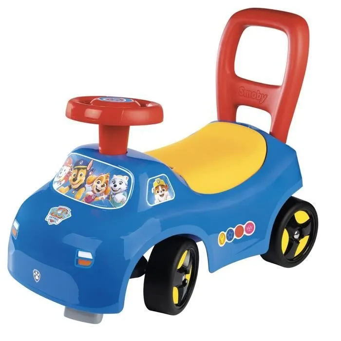 Bebeboutik Smoby Porteur auto enfant 2 en 1 Pat Patrouille Coffre sous la selle Des 10 mois Fabrication francaise