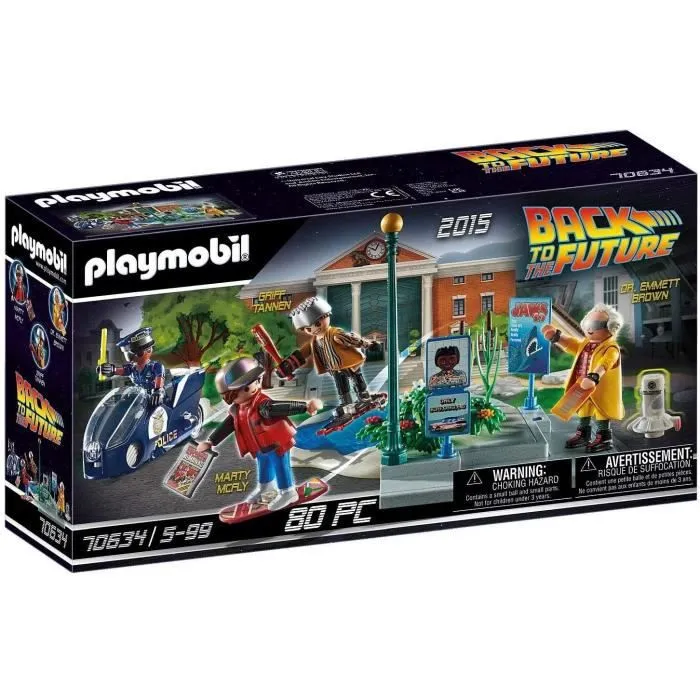 PLAYMOBIL - 70634 - Retour vers le Futur - Course d'Hoverboard - Enfant - Bleu-0