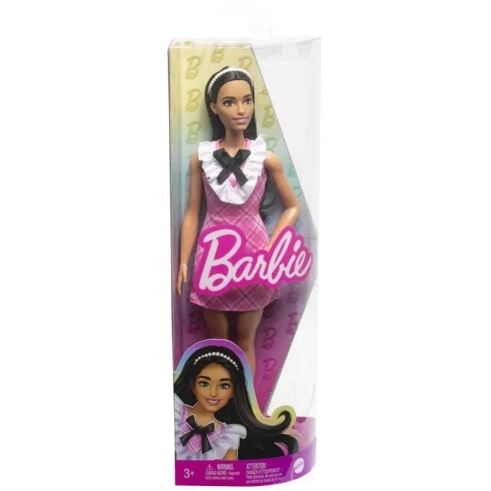 Barbie Fashionistas 209 avec cheveux noirs et robe écossaise - Poupée Mannequin - BARBIE - HJT06 - POUPEE MANNEQUIN BARBIE-4