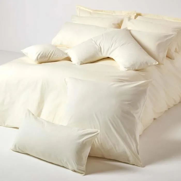 Taie d'oreiller - Homescapes - Crème - 100% Coton Égyptien - 200 Fils - 80 x 80 cm-3