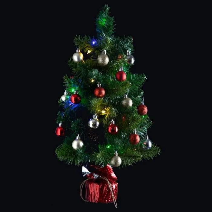 Feeric Christmas - Sapin de Noël artificiel avec décoration et guirlande lumineuse H 50 cm Multicolore-0