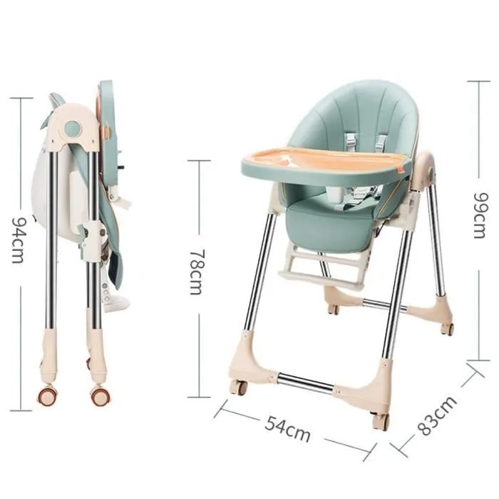 Chaise haute évolutive pour bébé - Sweety Fox - 7 hauteurs, dossier inclinable, plateau clipsable-1