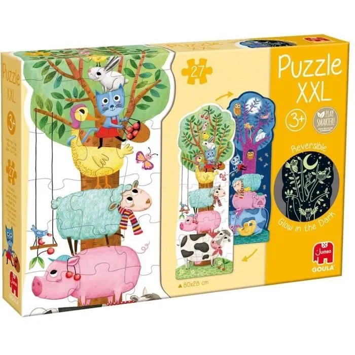 Puzzle XXL Ferme Jour/Nuit Goula - Brille dans le noir - Pour Enfant - Blanc-0