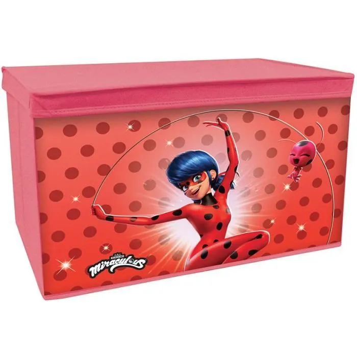 FUN HOUSE Miraculous Coffre à jouets - Pliable - 55,5 x 34,5 x 34 cm - Pour enfant-0