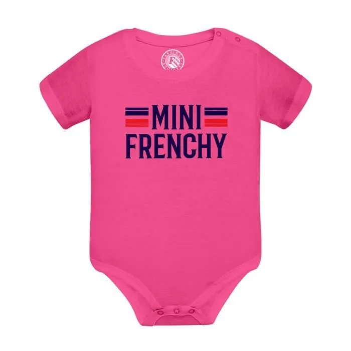 Body Bébé Manche Courte Rose Mini Frenchy France Style Classe-0