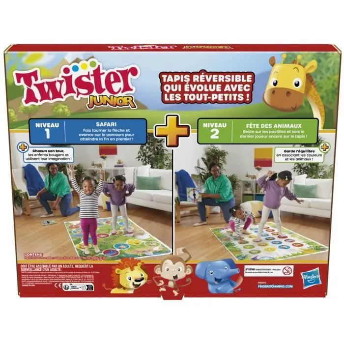 Twister Junior - tapis réversible 2-en-1 évolutif - Jeu de société junior - Hasbro Gaming-4