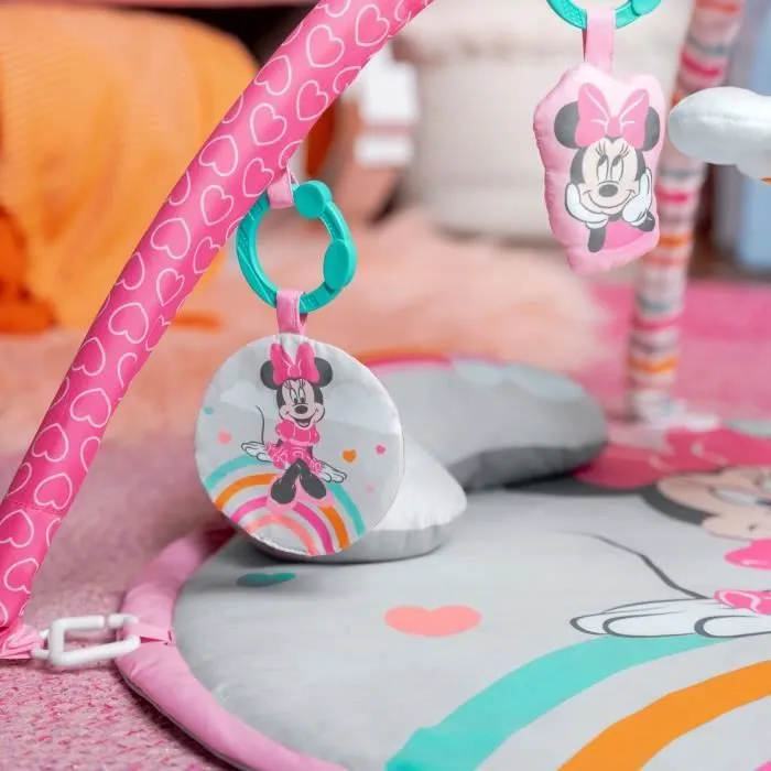 DISNEY BABY -MINNIE- Tapis de sol éveil bébé évolutif arche avec jouets sensoriels et musicaux, guirlande lumineuse, miroir-7