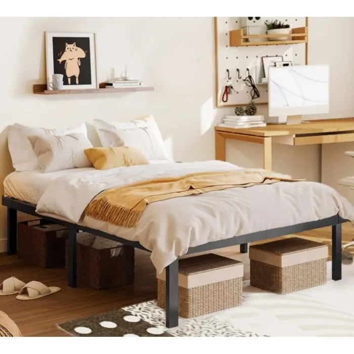Pack Matelas + Sommier - MARQUE - 140x200cm - A lattes - 2 places - 1 sommier monobloc-3