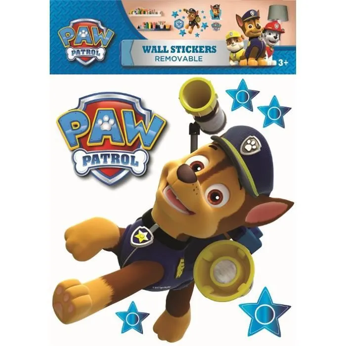 Stickers - Pat Patrouille - Marcus - 4 pièces - 13.5x32.5 cm - Amovibles et repositionnables-1