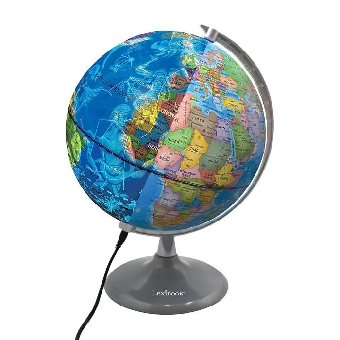 Globe jour et nuit Lumineux – globe terrestre le jour et s’illumine avec la carte des constellations (Anglais)-0