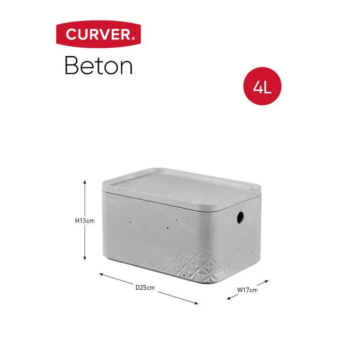 Curver Set de boîtes de rangement 3 pcs avec couvercle S Gris clair-2