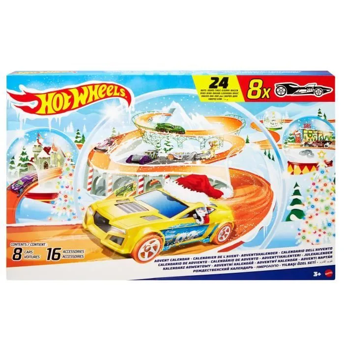 Hot Wheels-Calendrier de l’avent 2024-8 voitures et 16 accessoires HTG00-6