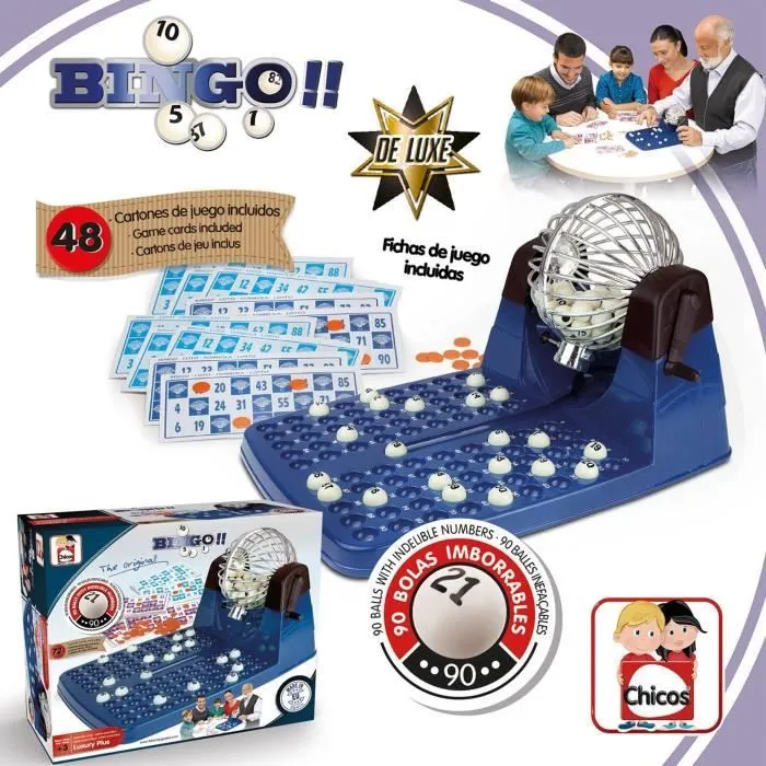 Loto automatique Luxe CHICOS - 48 cartons et 90 boules numérotées-3