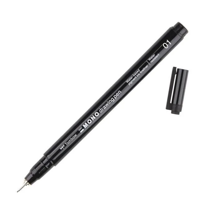 Feutre - TOMBOW - MONO drawing pen : 02 - Pointe fine 0,30 mm - Couleur noire - Mixte adulte-2