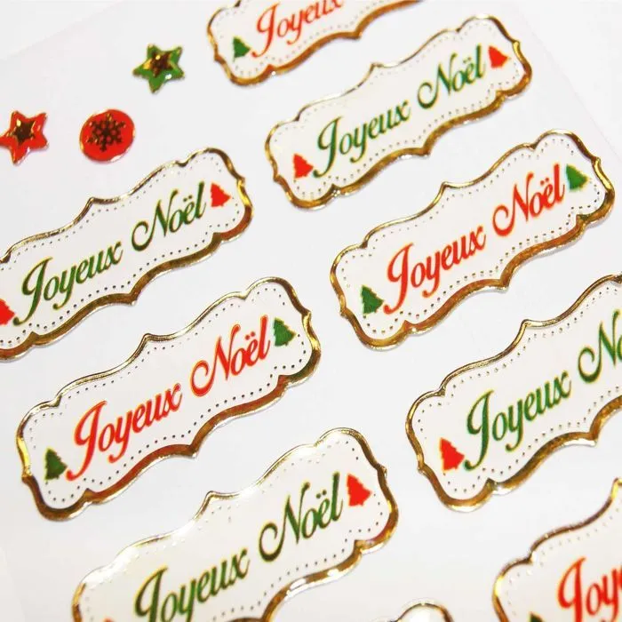 Stickers Joyeux Noël avec dorures-1