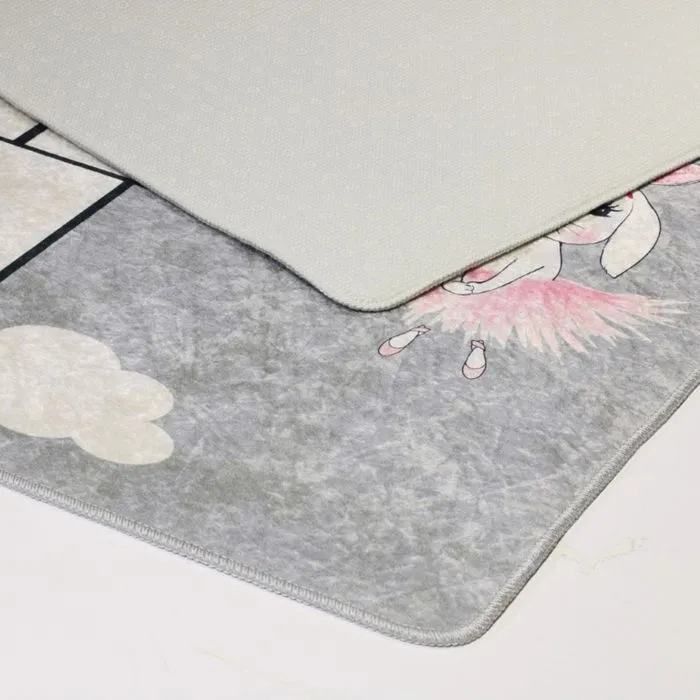 Tapis pour chambre d'enfant - MARELLE - PRINCESSE - Antidérapant - Lavable en machine - 80x150 cm-1