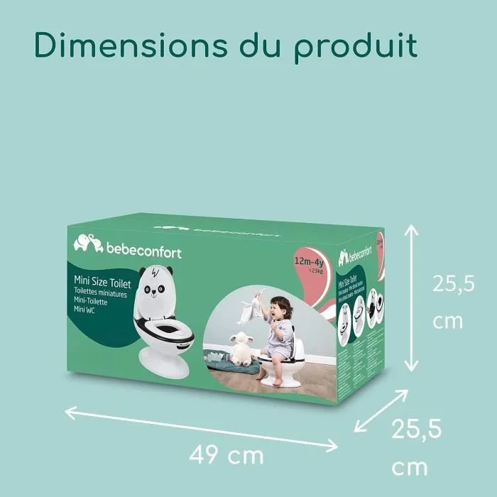 BEBECONFORT Mini toilette Panda, Pot avec bruit de chasse d'eau, Bleu-5