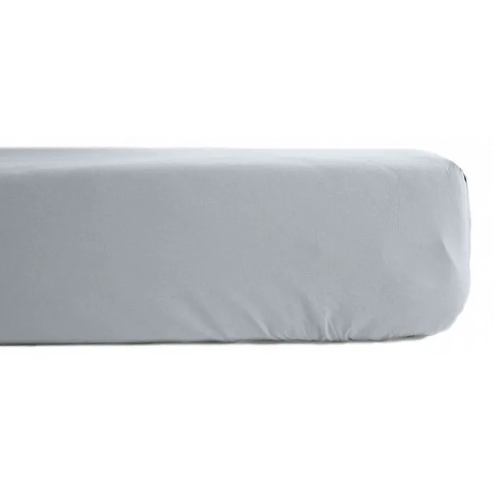Drap housse percale pur coton peigné longues fibres 80 fils/cm² avec bonnet de 35 cm Vent du sud - Neige - 180 x 200 cm bonnet de 35-0