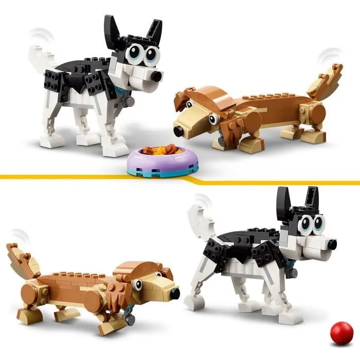 LEGO® Creator 3-en-1 31137 Adorables Chiens, Figurines de Teckel, Carlin, Caniche, Enfants Dès 7 Ans-3