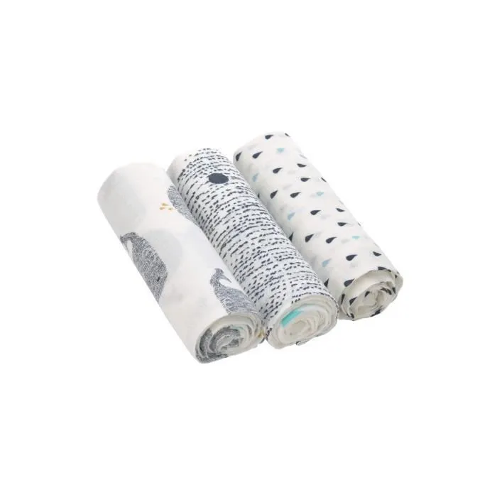Lange multifonction Lassig Little Water Baleine - Lot de 3 - 80 x 80 cm - Multicolore-0