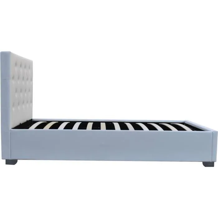 Lit simple avec coffre "Tino" - 90 × 190 cm - Blanc-2