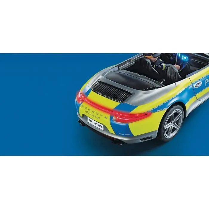PLAYMOBIL 70066 Porsche 911 Carrera 4S Police, 2 policiers et accessoires, Effets sonores et lumineux, Dès 4 ans-3