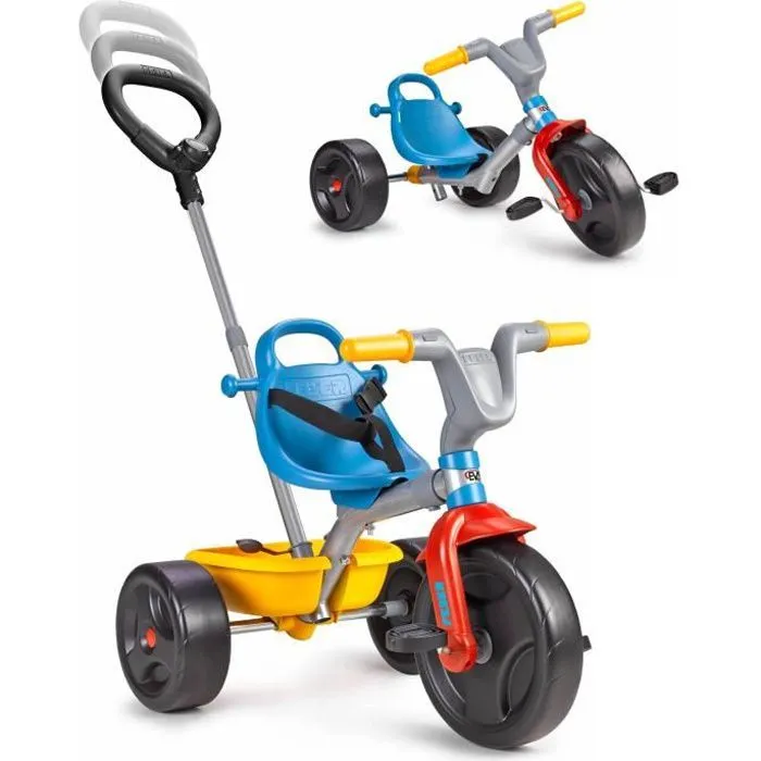 Tricycle évolutif Feber - Jaune et Bleu - Pour bébé de 18 mois à 5 ans - EVO TRIKE 3x1 go!-0