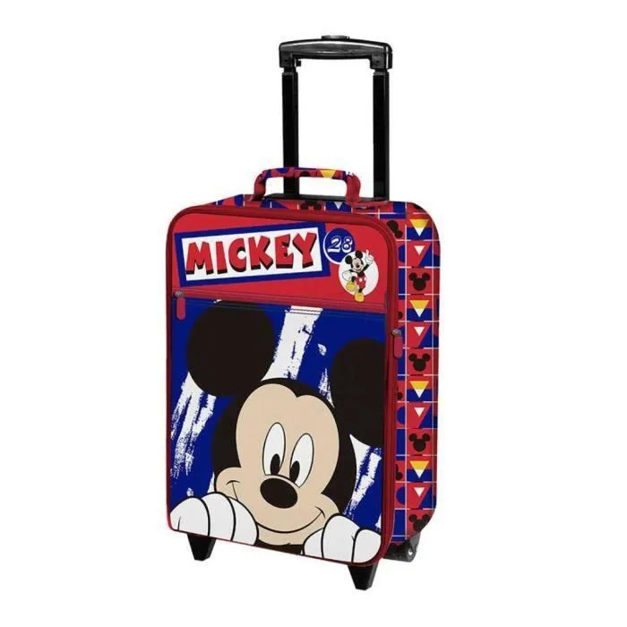 Valise Trolley - MICKEY - Semi-rigide - Rouge - 33,5x53x18 cm - Enfant-0