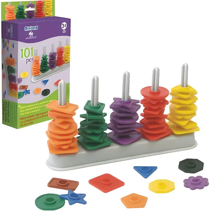 Abaque - MINILAND - 95270 - Multicolore - 100 pièces - 12 fiches incluses-0