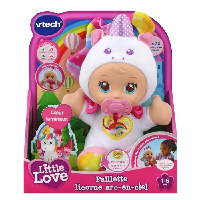 VTECH - Little Love - Paillette Licorne Arc-En-Ciel - Poupée Interactive-1