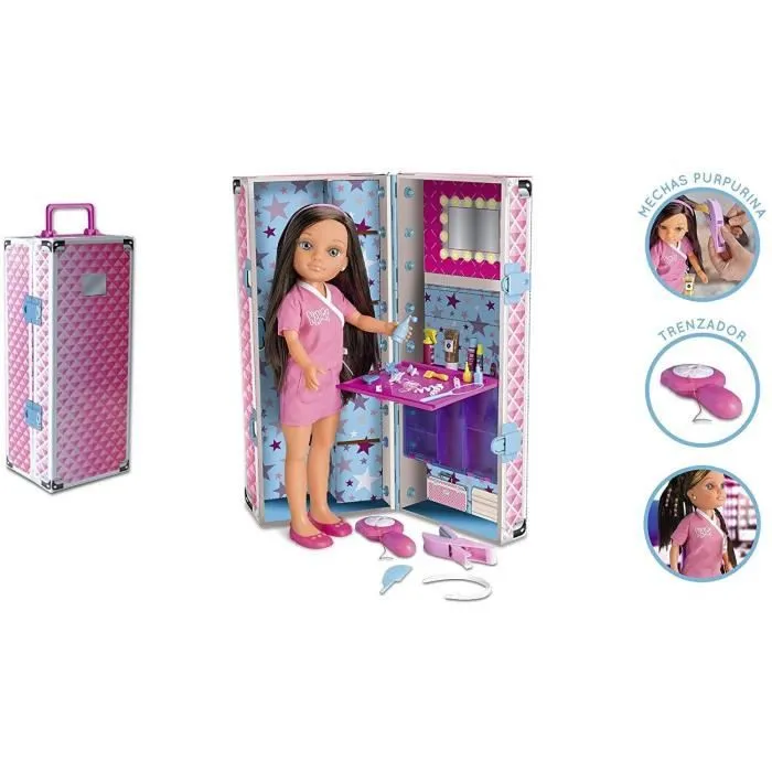 Mallette de coiffure - Famosa - 700014265 - Rose - Poupée avec accessoires - Pour enfants de 3 à 10 ans-1