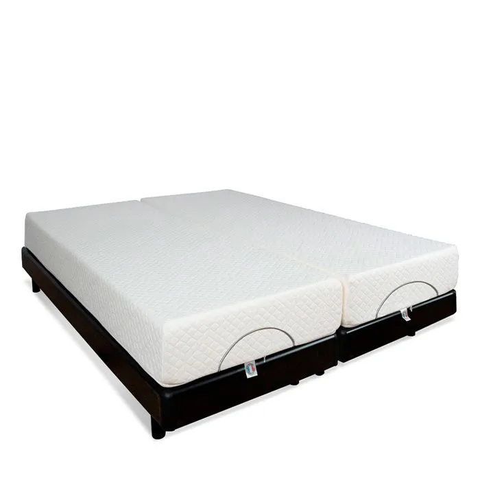Ensemble Duo BODYSOFT 2x70x190 cm | Sommiers électriques + Matelas Mémoire de forme | Noir-0