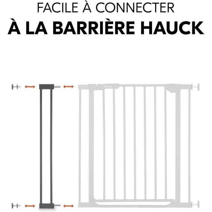 Extension Barrière de Sécurité - Hauck - 21 cm - Gris - Montage Facile-2