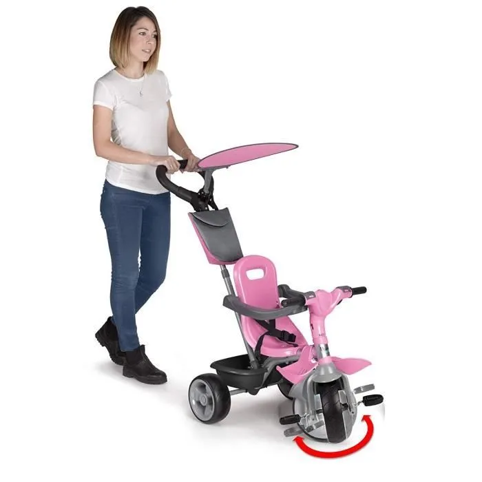 Tricycle pour bébé - FEBER - Baby Plus Music Rose - Avec clavier musical - 3 roues-4