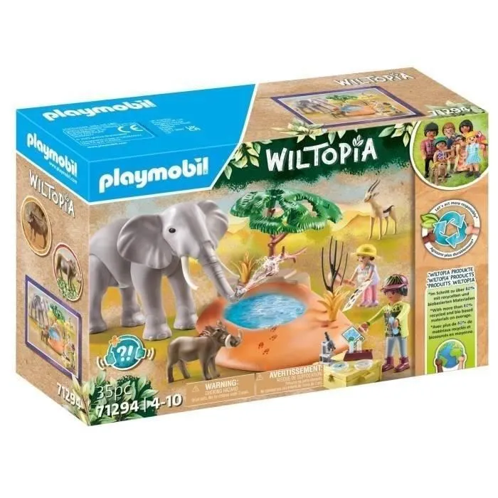 PLAYMOBIL 71294 Explorateurs avec animaux de la savane, Wiltopia, Avec 1 éléphant et des animaux, Dès 4 ans-2