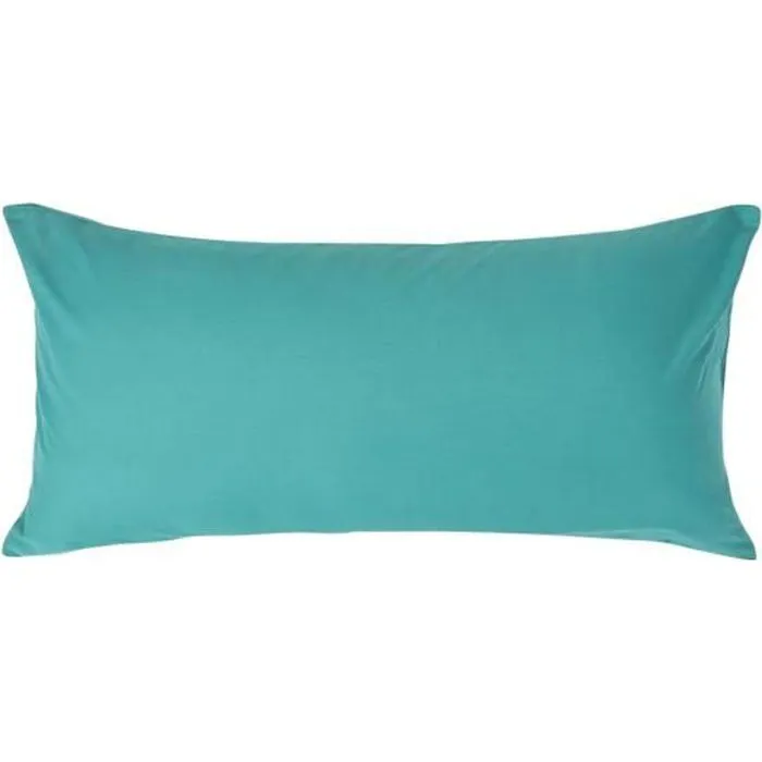 Taie d'oreiller - Homescapes - Sarcelle - Coton égyptien 200 fils - 40 x 80 cm - Lavable-0