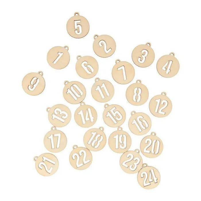 3 kits de chiffres ronds en bois calendrier de l'Avent-1
