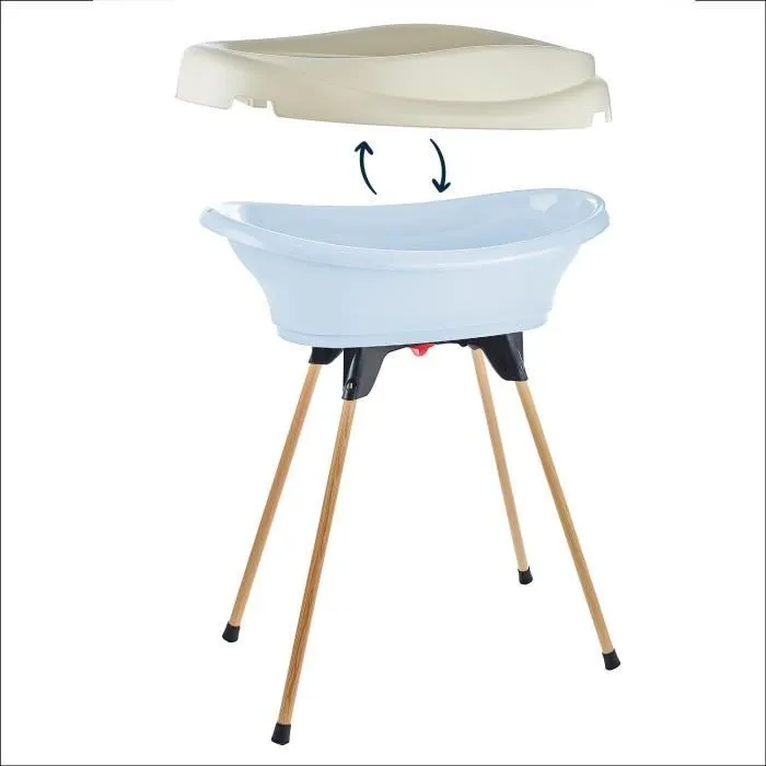 Pack plan à langer et baignoire - THERMOBABY - VASCO - Fleur Bleue - 2 en 1-1