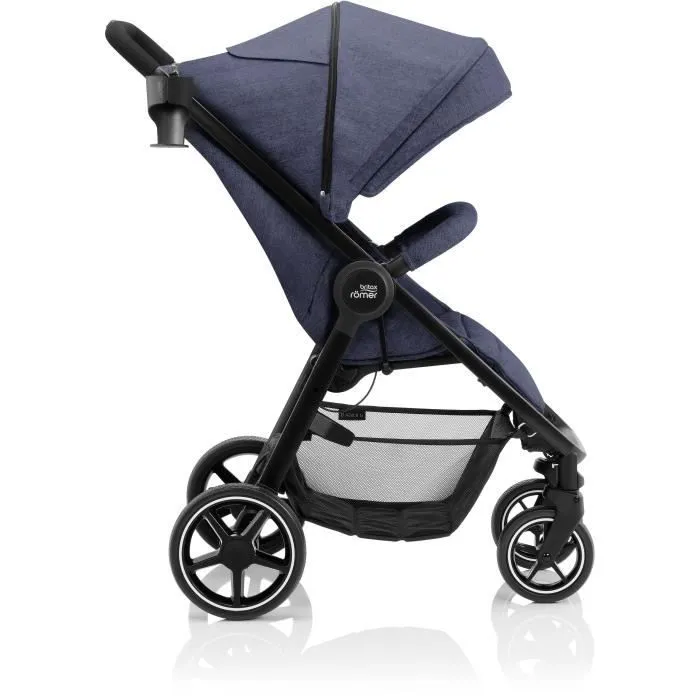 BRITAX-ROMER Poussette B-Agile M - 0-48 mois - Jusqu'à 22kg - Dossier réglable - Bleu Navy Ink-2