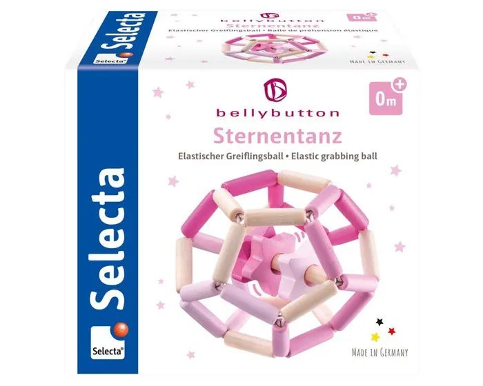 Selecta Spielzeug filles de boule de poing et de dentition 11,5 cm naturel/bois rose-3