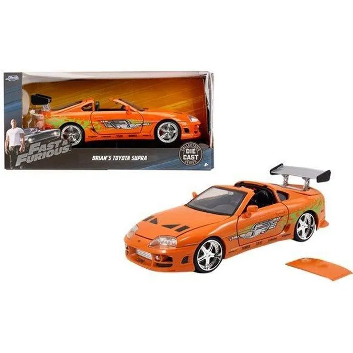 Réplique en métal die-cast - JADA TOYS - Toyota Supra - Échelle 1/24 - Couleur orange - 1995-0