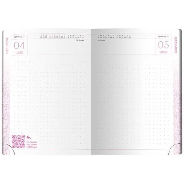 Agenda scolaire - Jaune citron - 2023/2024 - 1 page par jour - Couverture souple - Coins détachables-3